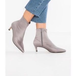Topshop silver sock boots
